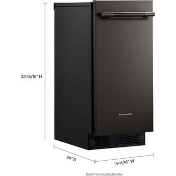 KitchenAid 15 Inch Automatic Clear Ice Maker With 25 Lb Capacity and Built-In Drain Pump: Black Ore — thumbnail 8